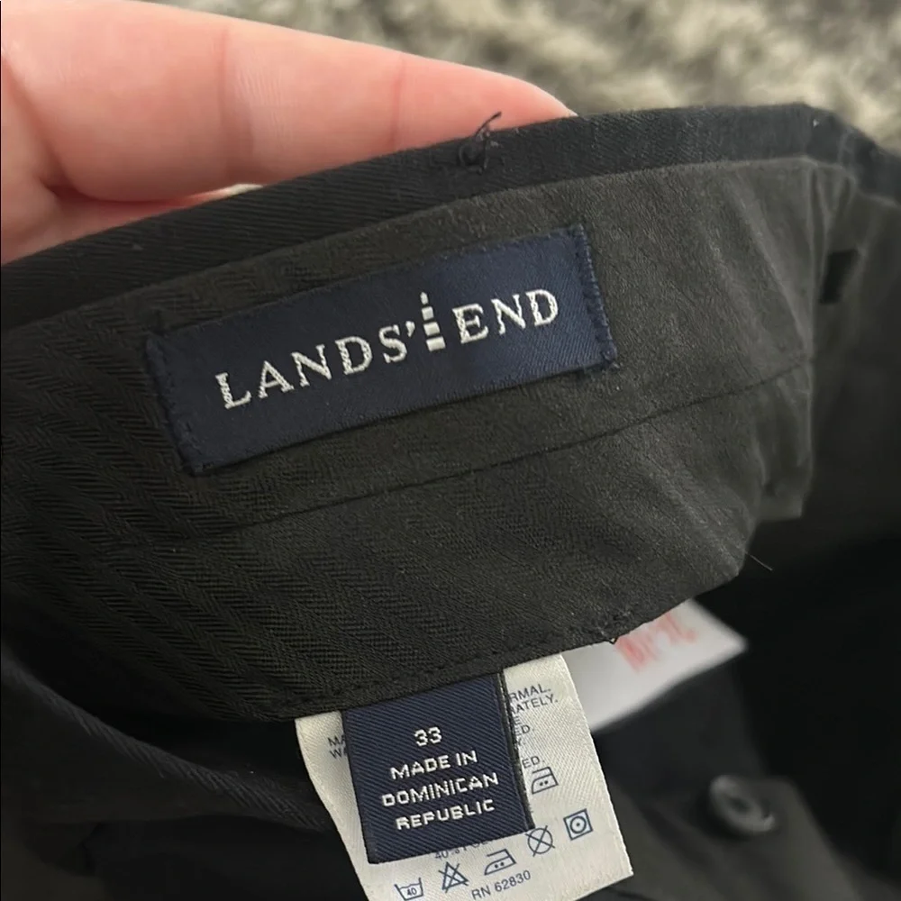 Lands' End Black Dress Pants with Smooth Texture